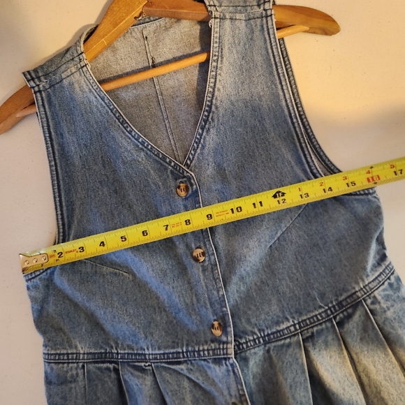 Vintage Denim Button Up Jean Dress 90s 1990s Cottagecore Boho Western Size Small - Picture 10 of 10